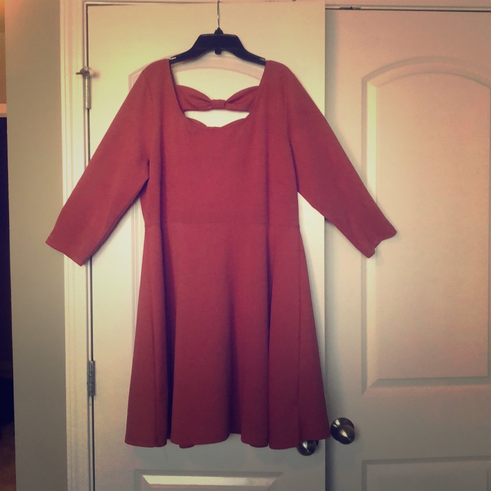 Rust above the knee dress